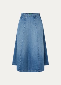 Benetton Dames Midi A-lijn spijkerrok in de kleur Indigo