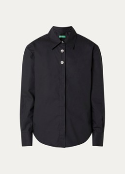 Benetton Dames Blouse van katoen in de kleur Zwart