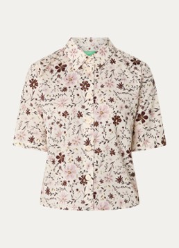 Benetton Dames Blouse met print in de kleur Creme
