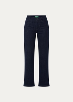 Benetton Dames High waist straight leg jeans met steekzakken in de kleur Donkerblauw