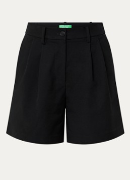 Benetton Dames High waist wide fit korte broek met steekzakken in de kleur Zwart
