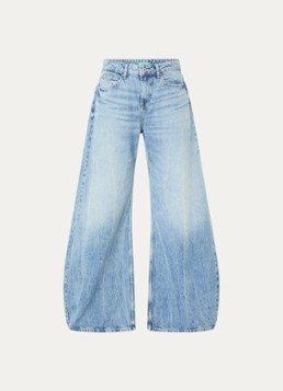 Benetton Dames Mid waist wide fit jeans met steekzakken in de kleur Lichtblauw