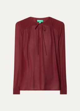 Benetton Dames Tuniek met V-hals in de kleur Cranberryrood