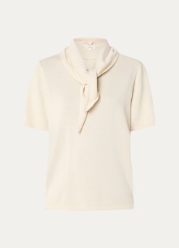Expresso Dames T-shirt met sjaalkraag in de kleur Vanillegeel