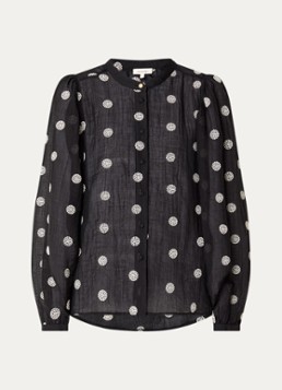 Expresso Dames Blouse met borduring in de kleur Zwart