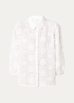 Expresso Dames Blouse met borduring in de kleur Wit