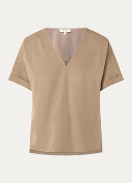 Expresso Dames Top met glanzende finish in de kleur Roestbruin