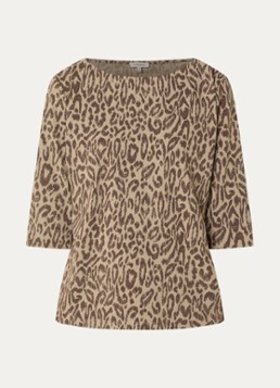 Expresso Dames T-shirt met panterprint in de kleur Khaki