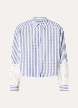Beaumont Dames Amal blouse met streepdessin in de kleur Lichtblauw, maat: 44