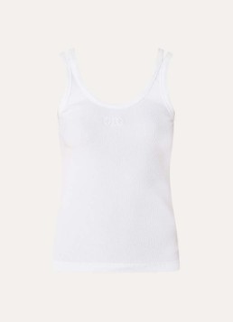 Beaumont Dames Dax tanktop met logoborduring en cut-out detail in de kleur Wit, maat: M