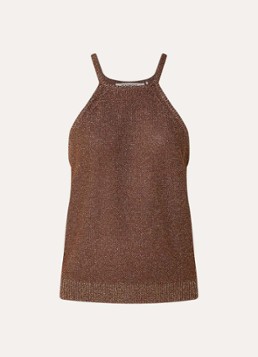 Beaumont Dames Tracy grofgebreide tanktop met lurex in de kleur Hazelnootbruin, maat: XS