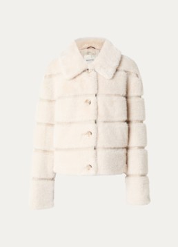 Beaumont Dames Elsie jack van imitatiebont in de kleur Creme, maat: 44