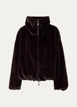 Beaumont Dames Maxie reversible jack van imitatiebont in de kleur Aubergine, maat: 38