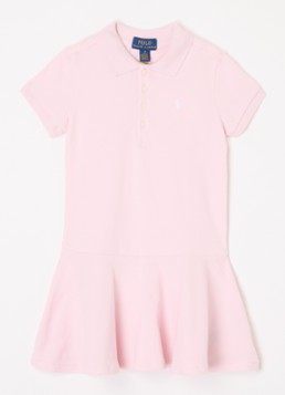 Ralph Lauren Meisjes Jurk van piqué katoen met logoborduring in de kleur Lichtroze, maat: 116