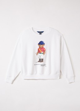 Ralph Lauren Meisjes Sweater met logoprint in de kleur Wit, maat: XL=158