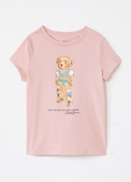Ralph Lauren Meisjes T-shirt met logoprint in de kleur Roze, maat: XL=158