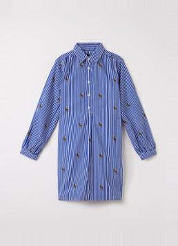 Ralph Lauren Meisjes Blousejurk met streepprint in de kleur Rood, maat: 3J=98