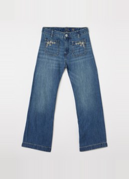 Ralph Lauren Meisjes High waist flared jeans met donkere wassing in de kleur Indigo, maat: 14J=152