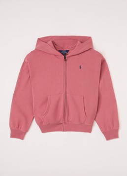 Ralph Lauren Meisjes Sweatvest met logoborduring in de kleur Koraal, maat: XL=164