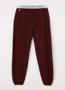 Ralph Lauren Meisjes Tapered fit joggingbroek met logoband in de kleur Bordeauxrood, maat: M=140