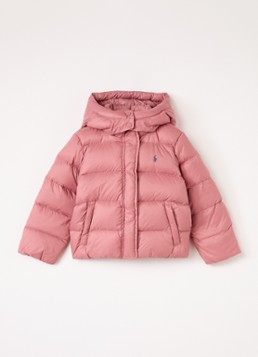 Ralph Lauren Meisjes Pufferjack met donsvulling en ritszakken in de kleur Roze, maat: M=140