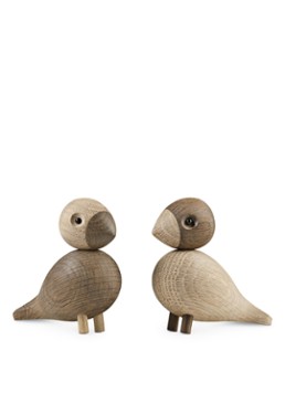 Kay Bojesen Love birds ornament 9 cm set van 2 Bruin - Deal