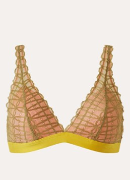 Mey Dames Poetry Temptation voorgevormde bralette met overlay van kant in de kleur Geel, maat: XL