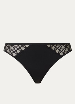 Mey Dames Tanga van kant in de kleur Zwart, maat: XS