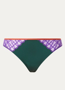 Mey Dames Tanga van kant in de kleur Donkergroen, maat: L