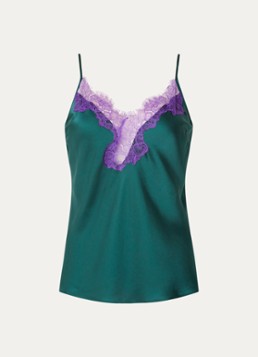 Mey Dames Camisole pyjamatop in de kleur Donkergroen, maat: M