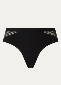Mey Dames Naadloze hipster met kant in de kleur Zwart, maat: S