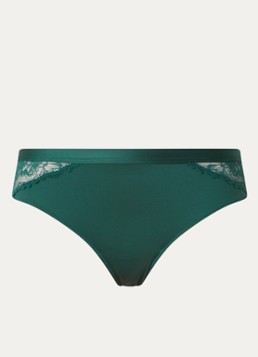 Mey Dames Slip met kant in de kleur Donkergroen, maat: M