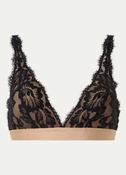 Mey Dames Voorgevormde bralette met overlay van kant in de kleur Camel, maat: S