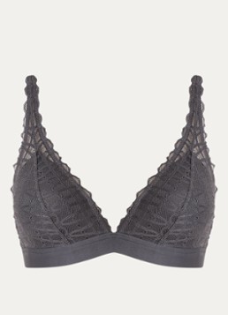 Mey Dames Voorgevormde bralette met overlay van kant in de kleur Donkergrijs, maat: S