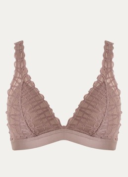 Mey Dames Voorgevormde bralette met overlay van kant in de kleur Lichtbruin, maat: S