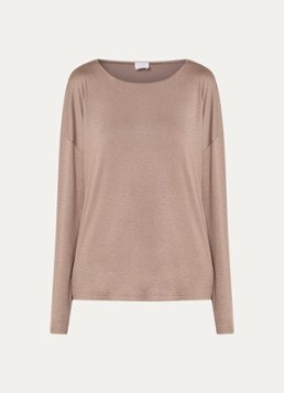 Mey Dames Longsleeve met boothals in de kleur Taupe, maat: M