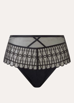 Mey Dames Captivating shorty van kant met mesh in de kleur Zwart, maat: 44