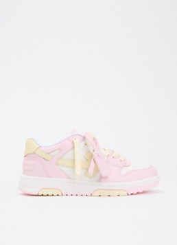 Off-White Meisjes Out Of Office sneaker van kalfsleer met mesh details in de kleur Lichtroze, maat: 34