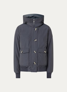 Airforce Dames Gewatteerd bomberjack met capuchon en klepzakken in de kleur Indigo, maat: L