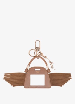 Maje Dames Tasbedel van leer in de kleur Camel