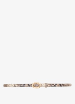 Maje Dames Aminiovalpython riem van leer met slangenprint in de kleur Beige