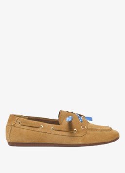 Maje Dames Finolanude loafers van suède in de kleur Camel
