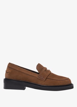 Maje Dames Loafer van suède in de kleur Camel