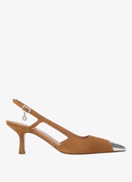 Maje Dames Slingback van suède in de kleur Camel
