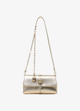 Maje Dames Miss M Walkmetal crossbodytas van leer met metallic finish in de kleur Goud