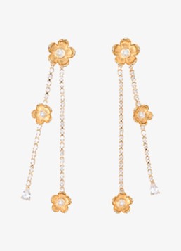 Maje Dames Oorsteker met strass in de kleur Goud