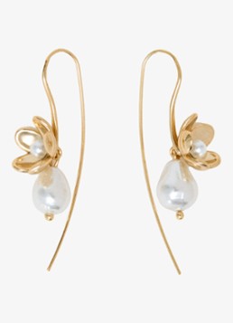 Maje Dames Oorhangers met glaskralen in de kleur Goud