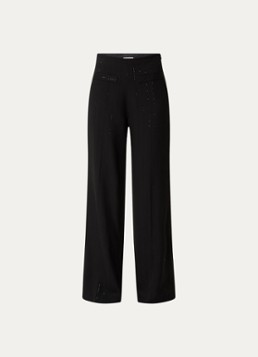 Sandro Dames High waist wide fit pantalon met pailletten in de kleur Zwart