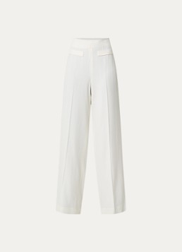 Sandro Dames High waist wide fit pantalon met pailletten in de kleur Gebroken wit