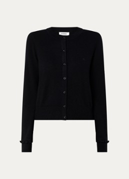 Sandro Dames Fijngebreid vest in kasjmierblend in de kleur Zwart